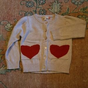 Pink Chicken Blush Cardigan with Red Heart Pockets